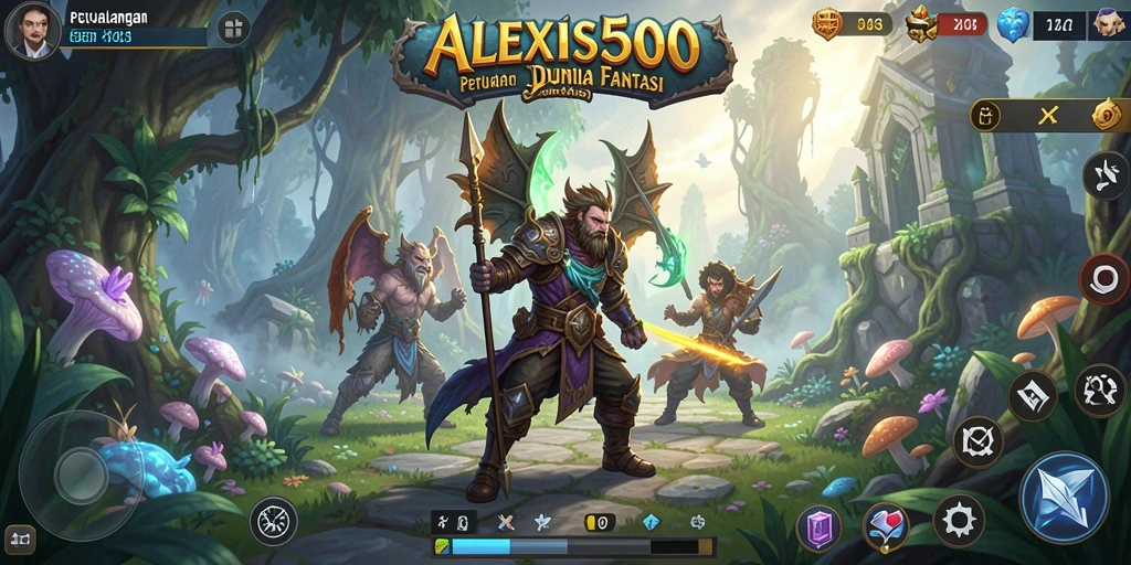 Tampilan gameplay seru di ALEXIS500 memperlihatkan aksi petualangan yang mendebarkan.