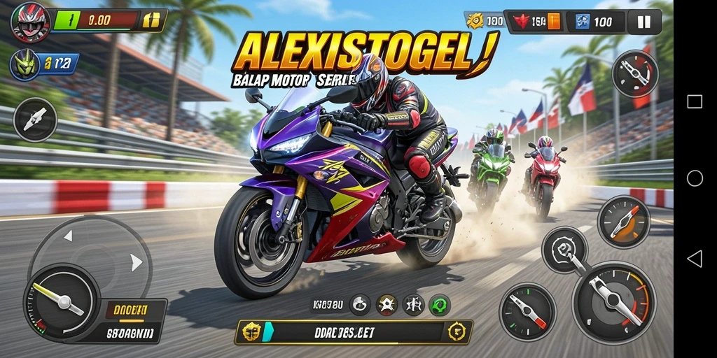 Tampilan seru balapan motor di ALEXISTOGEL.