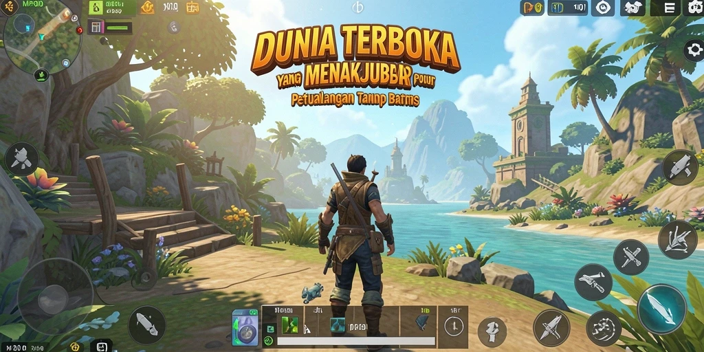 Gameplay MPOID yang menampilkan eksplorasi dunia terbuka yang kaya dan interaktif.