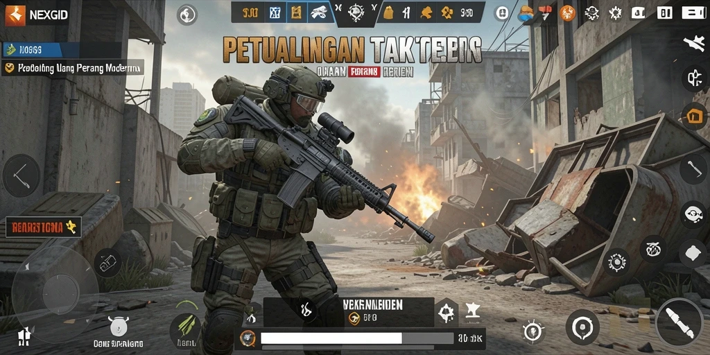 Tampilan gameplay menegangkan di medan perang <strong>NEXGID</strong>.