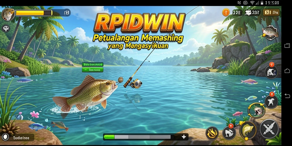 Screenshot RPIDWIN menampilkan pengalaman menangkap ikan yang mendebarkan.