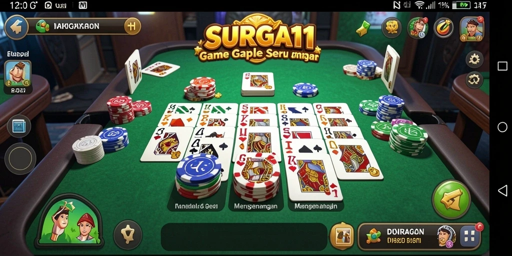 Tampilan gameplay Gaple yang seru dan interaktif di SURGA11.