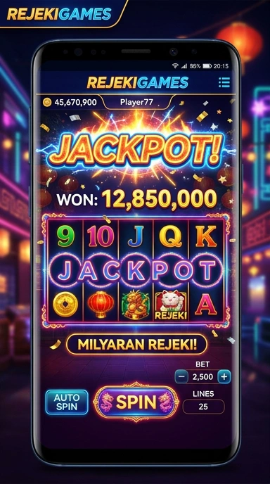 Tampilan utama aplikasi rejekigames yang intuitif dan mudah digunakan.