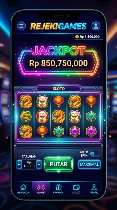 Antarmuka pengguna rejekigames yang ramah dan menarik bagi pengguna.